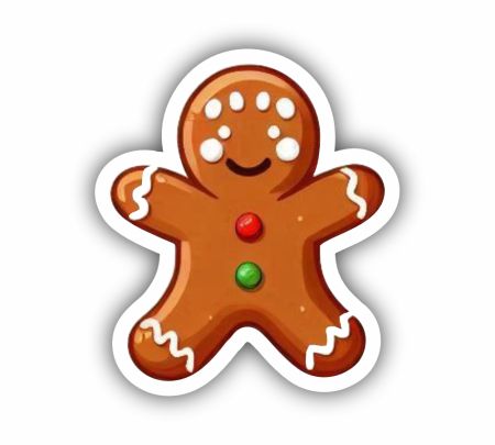 Gingerbread Man Sticker Mockup