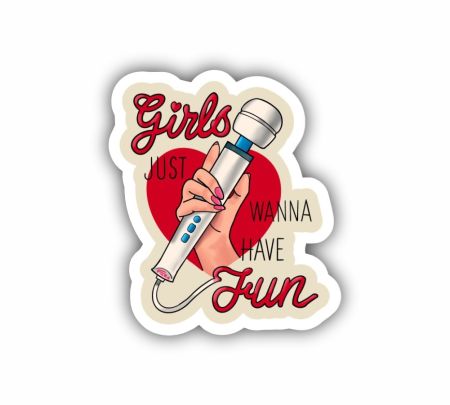 Girls Just Wanna Have Fun Sticker Mockup