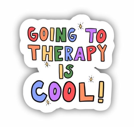 Going To Therapy Is Cool Sticker Mockup