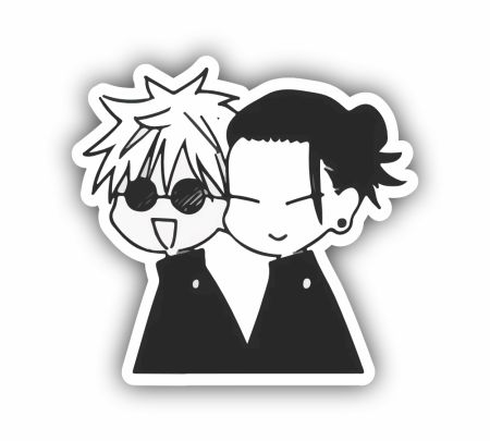 Gojo And Geto Chibi Sticker Mockup