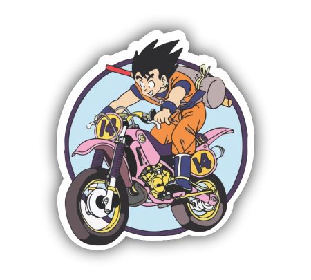 Goku On Bike Sticker Mockup