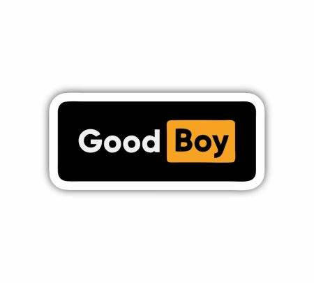 Good Boy Sticker Mockup