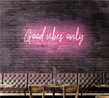 Good Vibes Only Neon Signs Baby Pink
