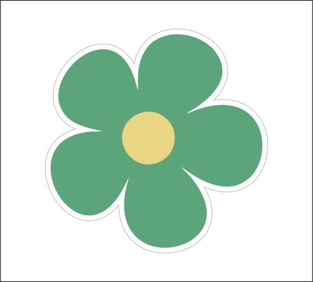 Green Flower Sticker Mockup