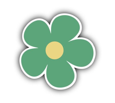 Green Flower Sticker