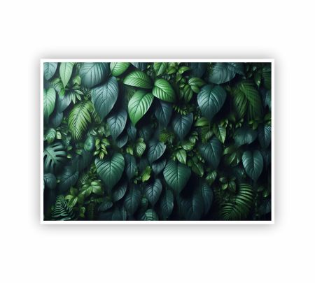 Green Leaves Texture Poster Mockup