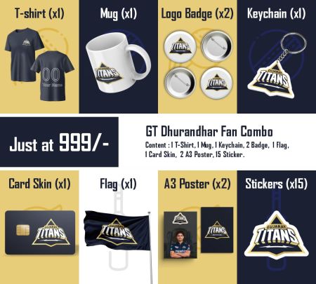 Gujarat Titans Dhurandhar Fan Combo Mockup
