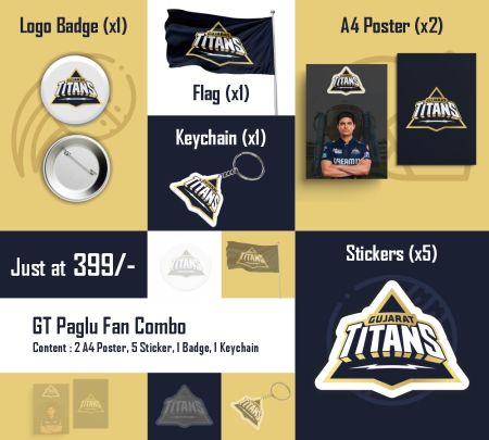 Gujarat Titans Paglu IPL Fan Combo Mockup