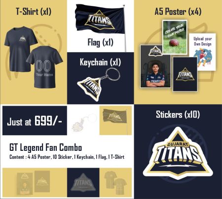 Gujarat Titans Legend Fan Combo Mockup