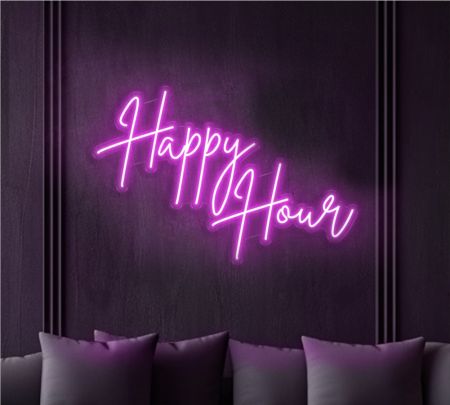 Happy Hour Neon Signs Violet