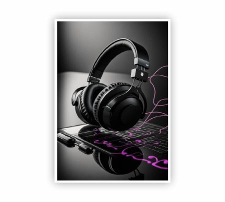 Headphones and Harmony Poster Mockup