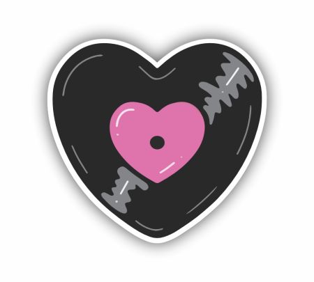 Disc Heart Sticker Mockup