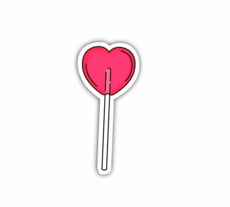 Heart Lollipop Sticker Mockup