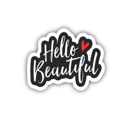 Hello Beautiful Sticker Mockup