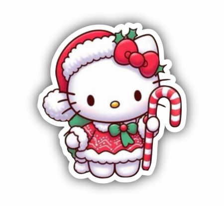 Hello Kitty Christmas Sticker Mockup
