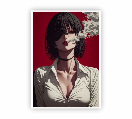 Himeno Chainsaw Man Poster Mockup