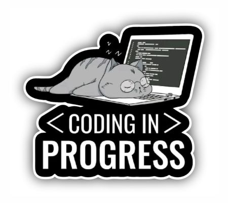 Coding In Process Sticker Mockup