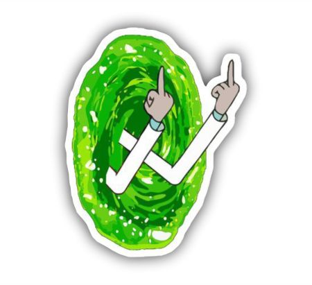 Rick Middle Finger Sticker Mockup