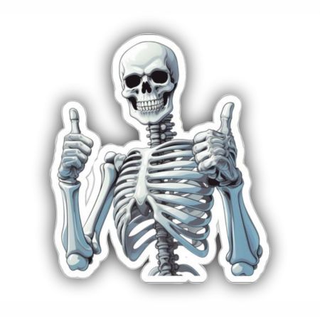 Smiling Skeleton Sticker Mockup