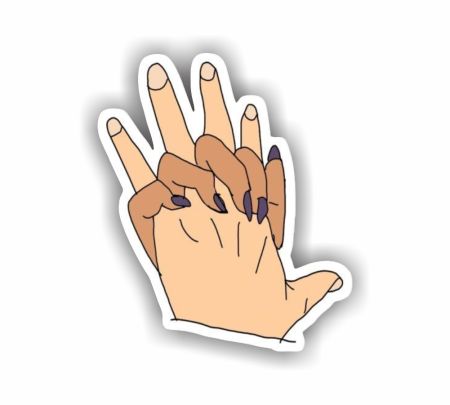 Holding Hands Sticker Mockup