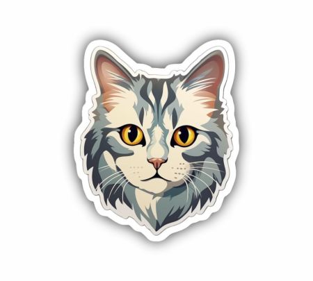 Holographic Adventure Cat Sticker Mockup