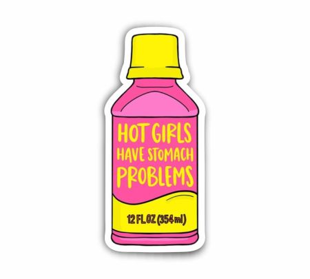 Hot Girls Have Stomach Problems Sticker Mockup