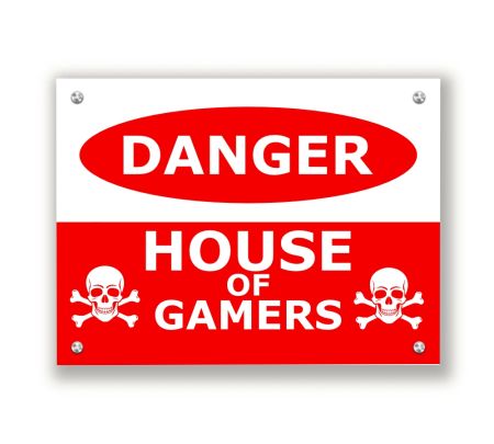 House of Gamers Warning Name Plate Mockup