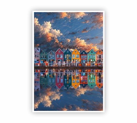 Houten Waterfront Town Poster Mockup