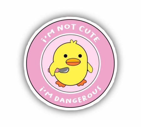 I Am Not Cute I Am Dangerous Sticker Mockup