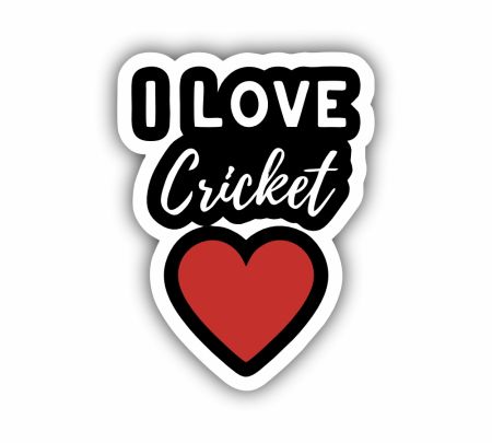 I Love Cricket Sticker Mockup