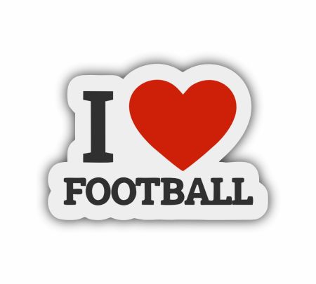 I Love Football Sticker Mockup