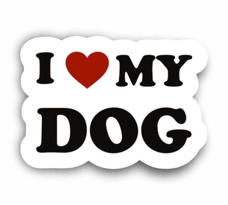 I Love My Dog Sticker Mockup