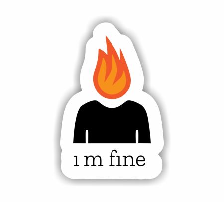 I M Fine 01 Sticker Mockup