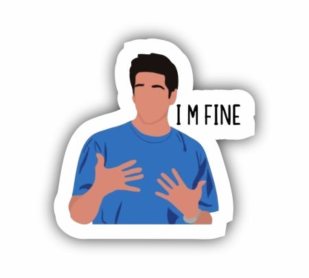 I M Fine Sticker Mockup