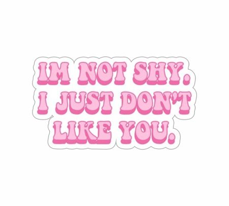 I Am Not Shy I Just Don't Like You Sticker Mockup