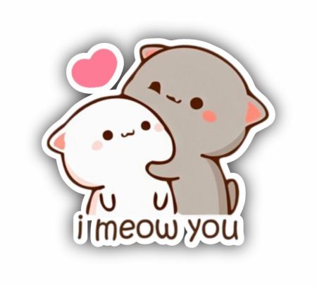 I Meow You Sticker Mockup
