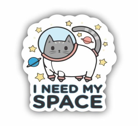 I Need My Space Sticker Mockup