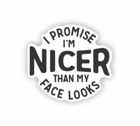 I Promise I M Nicer Than My Face Looks Sticker