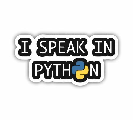 I Speak In Python Sticker Mockup