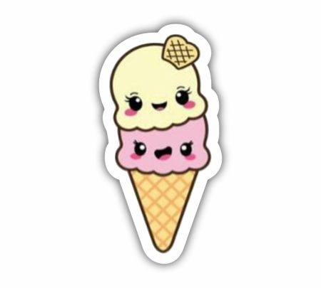 Ice Cream Cone With Waffle Sticker Mockup