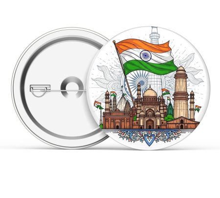 Independence Day Artwork Button Badge Mockup