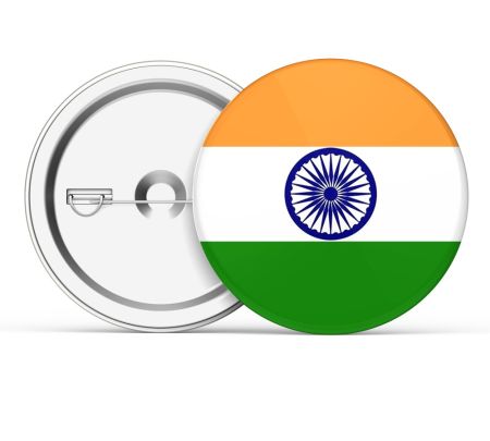 Indian Flag Button Badge Mockup