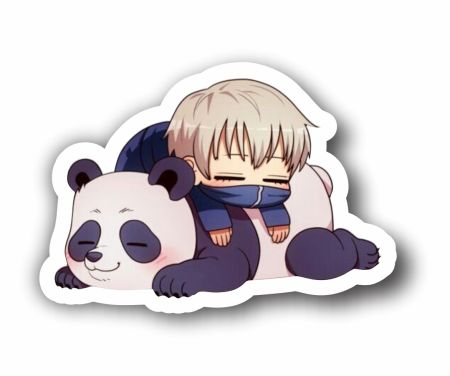 Inumaki And Panda Cute Sticker Mockup