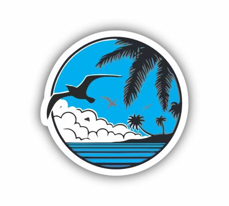 Island Travelling Sticker Mockup