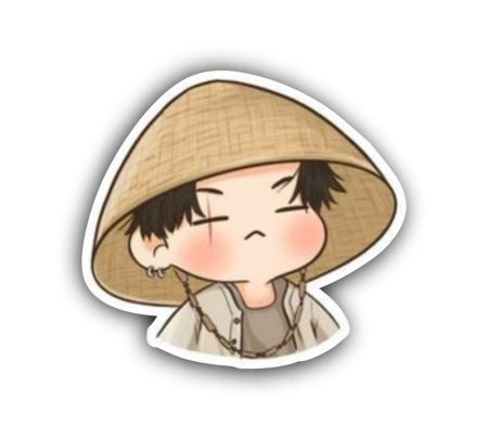Japanese BTS Chibi Sticker Mockup