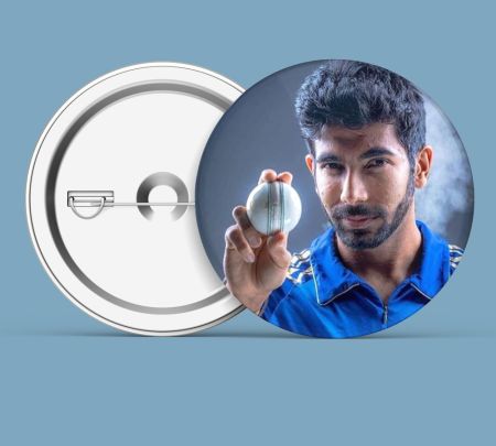 Jasprit Bumrah Button Badge Mockup