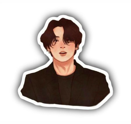 Jeong Jungkook Portrait Sticker Mockup
