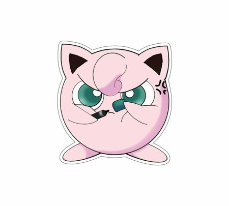 Jigglypuff Pokemon Sticker Mockup