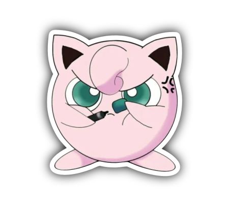 Jigglypuff Pokemon Sticker Mockup