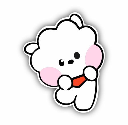 Jin BT21 Cute Sticker Mockup